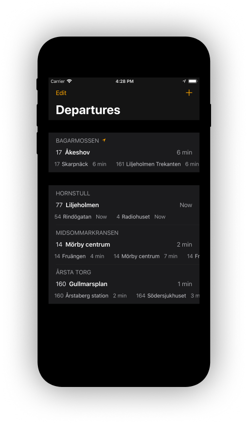 App Screenshot - Departures