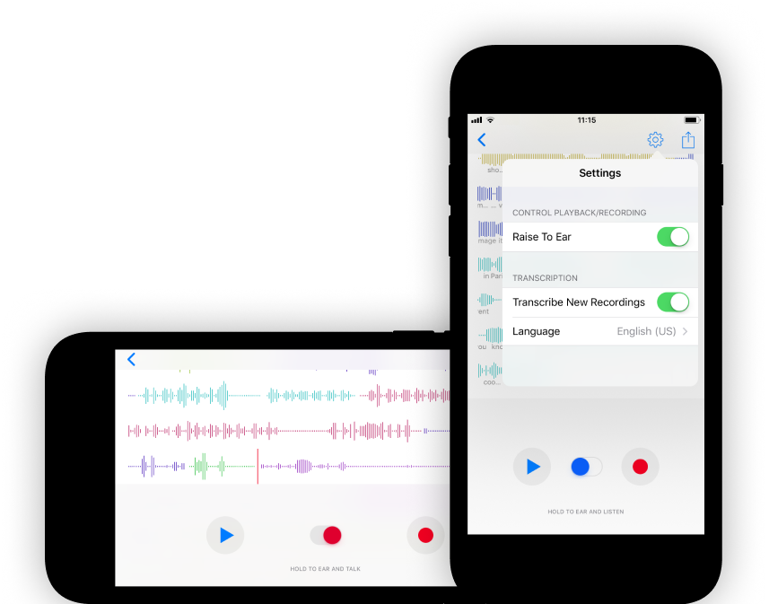 Hold to Ear and Talk or Listen